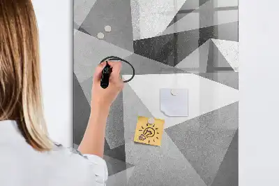 Quadro magnético de apagar a seco com estampa de abstração geométrica