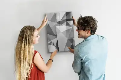 Quadro magnético de apagar a seco com estampa de abstração geométrica
