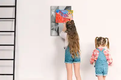 Quadro magnético de apagar a seco com estampa de abstração geométrica
