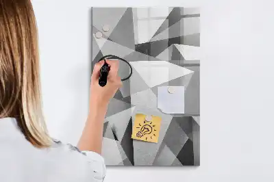 Quadro magnético de apagar a seco com estampa de abstração geométrica
