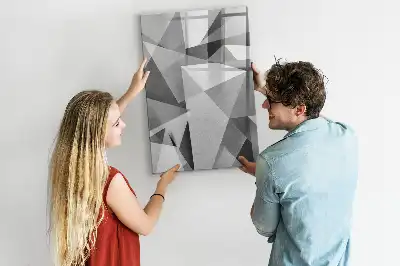 Quadro magnético de apagar a seco com estampa de abstração geométrica
