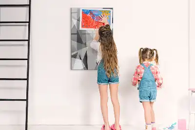Quadro magnético de apagar a seco com estampa de abstração geométrica
