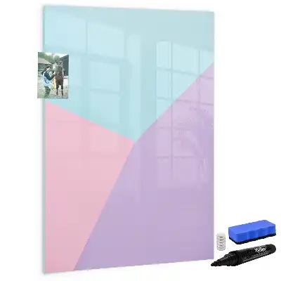 Quadro magnético de apagar a seco padrão pastel