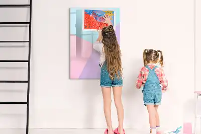 Quadro magnético de apagar a seco padrão pastel