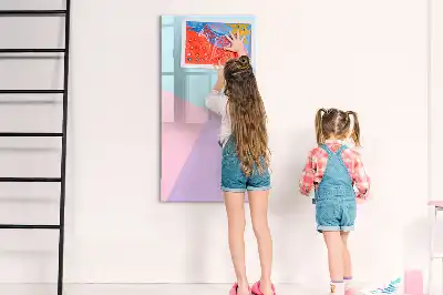 Quadro magnético de apagar a seco padrão pastel