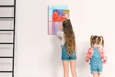 Quadro magnético de apagar a seco padrão pastel