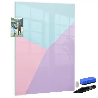 Quadro magnético de apagar a seco padrão pastel