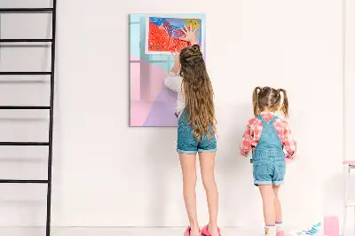 Quadro magnético de apagar a seco padrão pastel