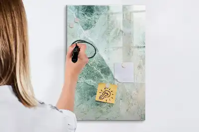 Quadro magnético para escrita com marcador acabamento com estampa de mármore