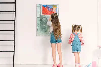 Quadro magnético para escrita com marcador acabamento com estampa de mármore