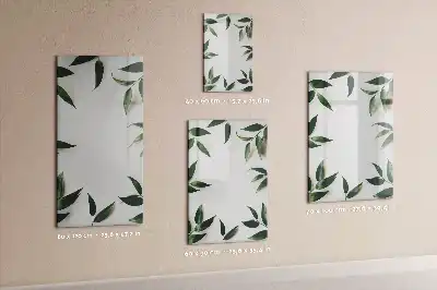 Quadro magnético de apagar a seco com moldura de folhas verdes