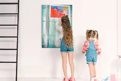Quadro magnético de apagar a seco acabamento em madeira envelhecida
