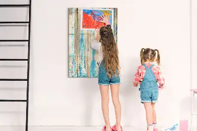Quadro magnético de apagar a seco com moldura de madeira antiga