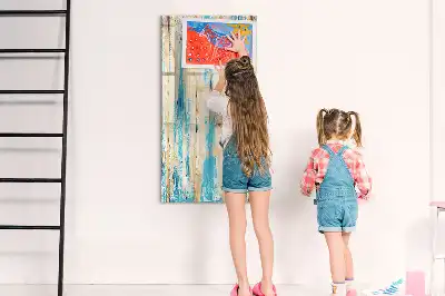 Quadro magnético de apagar a seco com moldura de madeira antiga