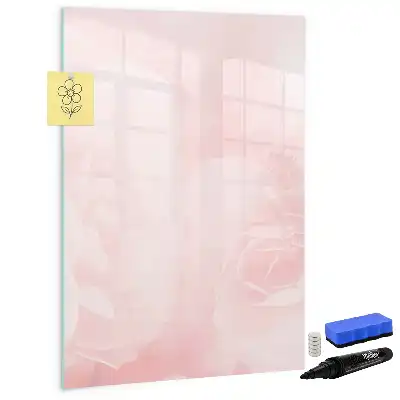 Quadro magnético de apagar a seco estampa de rosas
