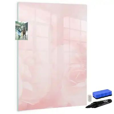 Quadro magnético de apagar a seco estampa de rosas