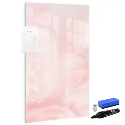 Quadro magnético de apagar a seco estampa de rosas