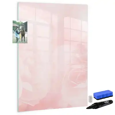 Quadro magnético de apagar a seco estampa de rosas