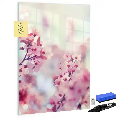 Quadro magnético de apagar a seco estampa de flores de primavera