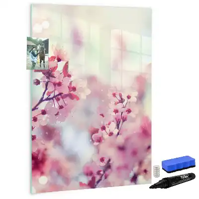 Quadro magnético de apagar a seco estampa de flores de primavera
