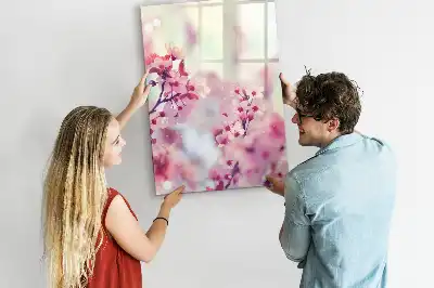 Quadro magnético de apagar a seco estampa de flores de primavera