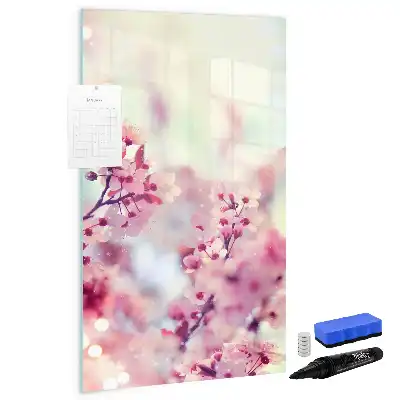 Quadro magnético de apagar a seco estampa de flores de primavera