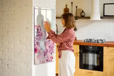 Quadro magnético de apagar a seco estampa de flores de primavera