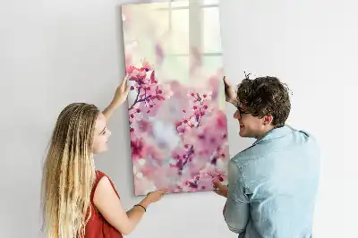 Quadro magnético de apagar a seco estampa de flores de primavera