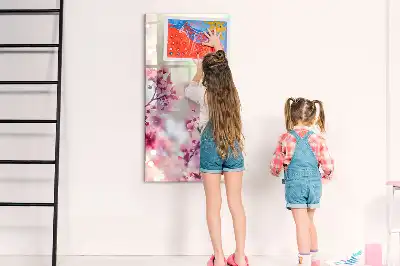 Quadro magnético de apagar a seco estampa de flores de primavera