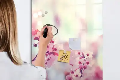 Quadro magnético de apagar a seco estampa de flores de primavera