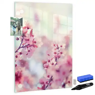 Quadro magnético de apagar a seco estampa de flores de primavera