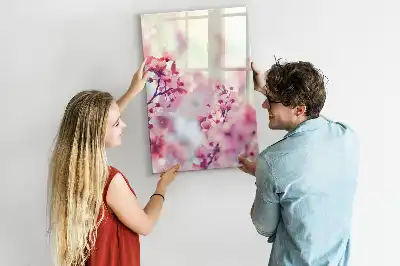 Quadro magnético de apagar a seco estampa de flores de primavera