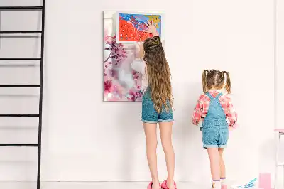 Quadro magnético de apagar a seco estampa de flores de primavera