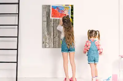Quadro magnético de apagar a seco estampa de girassóis na madeira