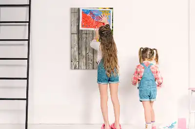 Quadro magnético de apagar a seco estampa de girassóis na madeira