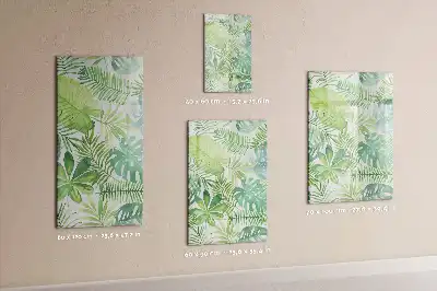 Quadro magnético de apagar a seco estampa de folhas em aquarela