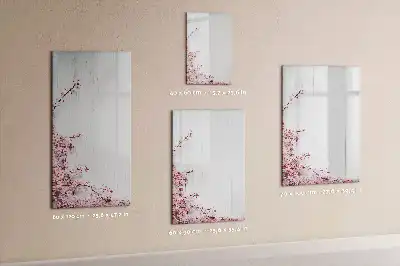 Quadro magnético de apagar a seco com estampa de flores na madeira