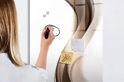Quadro magnético de apagar a seco com estampa de abstração de ondas