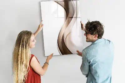 Quadro magnético de apagar a seco com estampa de abstração de ondas