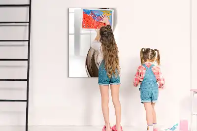 Quadro magnético de apagar a seco com estampa de abstração de ondas