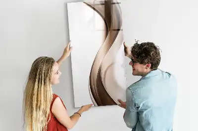 Quadro magnético de apagar a seco com estampa de abstração de ondas
