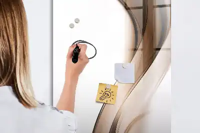 Quadro magnético de apagar a seco com estampa de abstração de ondas
