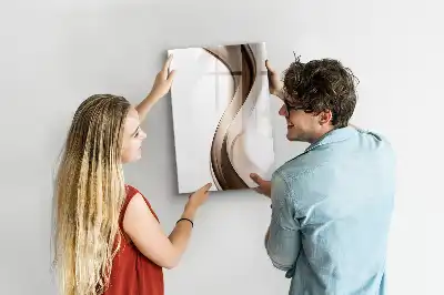Quadro magnético de apagar a seco com estampa de abstração de ondas
