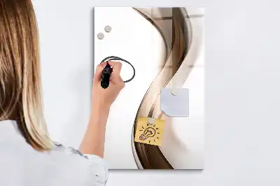 Quadro magnético de apagar a seco com estampa de abstração de ondas