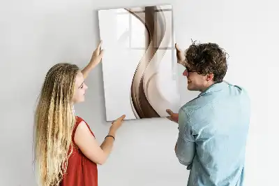 Quadro magnético de apagar a seco com estampa de abstração de ondas