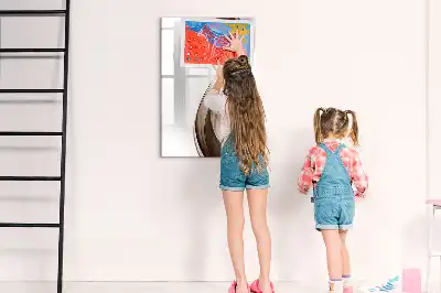 Quadro magnético de apagar a seco com estampa de abstração de ondas