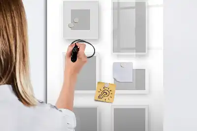 Quadro magnético de apagar a seco com moldura para fotos