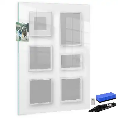 Quadro magnético de apagar a seco com moldura para fotos