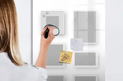 Quadro magnético de apagar a seco com moldura para fotos