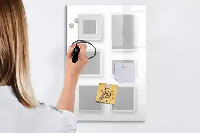 Quadro magnético de apagar a seco com moldura para fotos